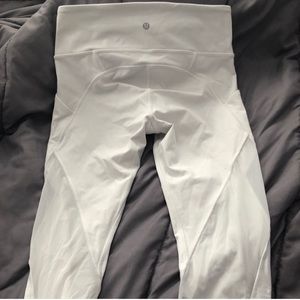 Cropped White Mesh Lululemon Leggings